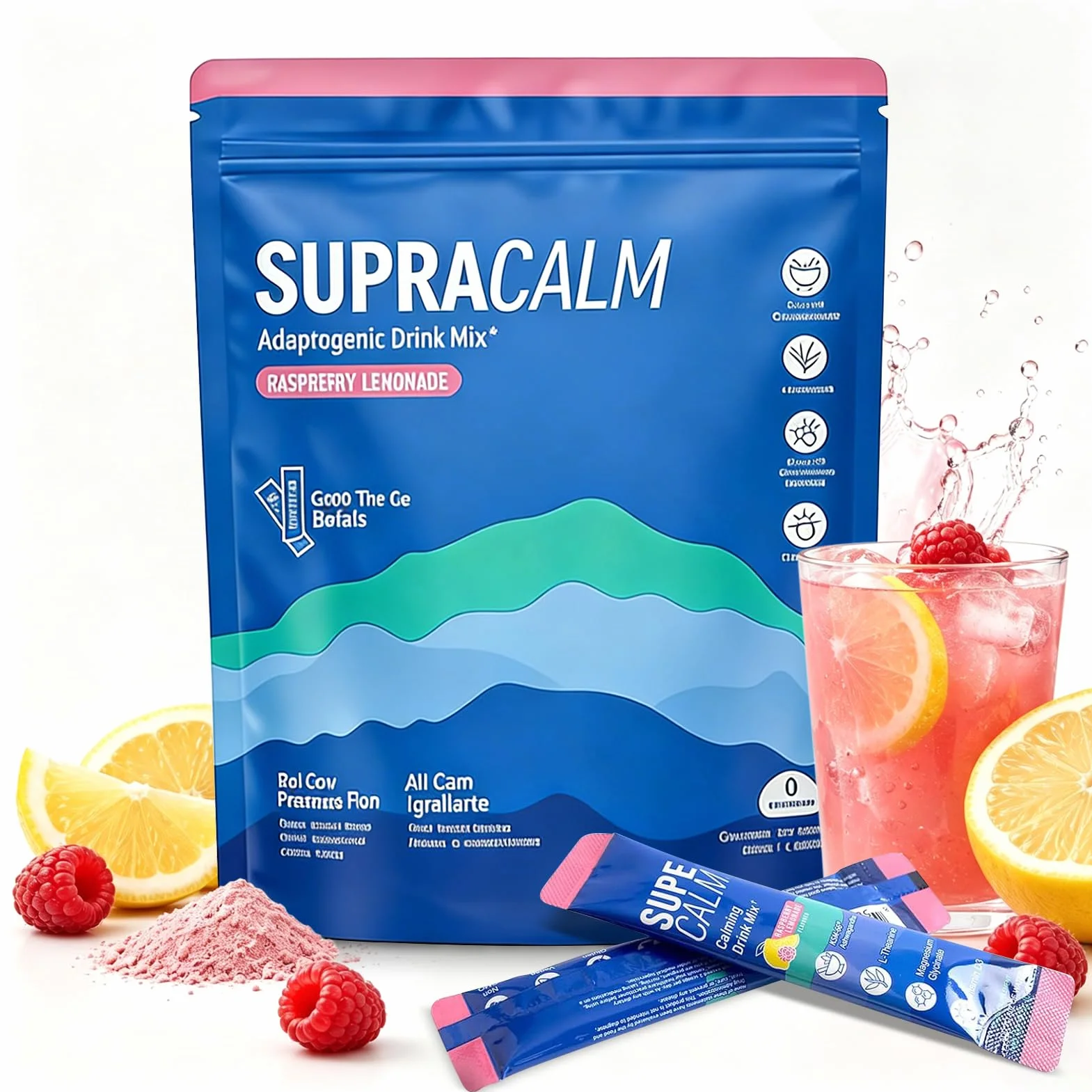 Cortisol Cocktail Pulver 20 Sticks: Ashwagandha & Magnesium for Stress & Weight Management – Focus & Relaxation Supplement for Adults – Natural Calm Support