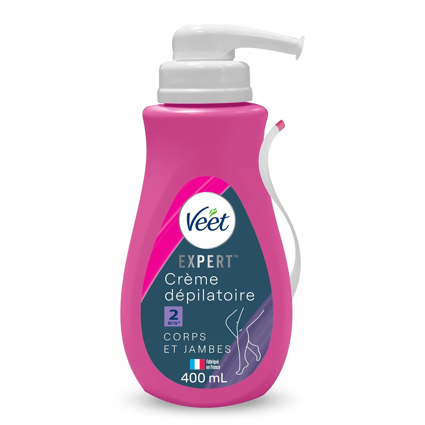 VEET Expert – Enthaarungscreme für hartnäckige Haare – Körper & Beine – Wirkt in 2 Minuten – 400 ml