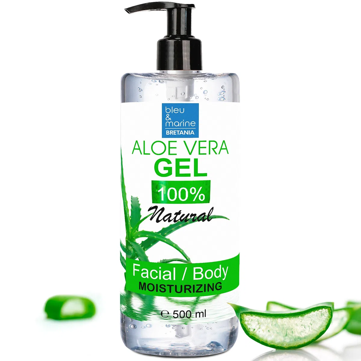 100% Natürliches Aloe Vera Gel | Extra Feuchtigkeitsspendend | Dermoprotektor | Anti-Aging & Anti-Falten | Aftersun & Aftershave Pflege | Haarmaske, Klar, 500 ml