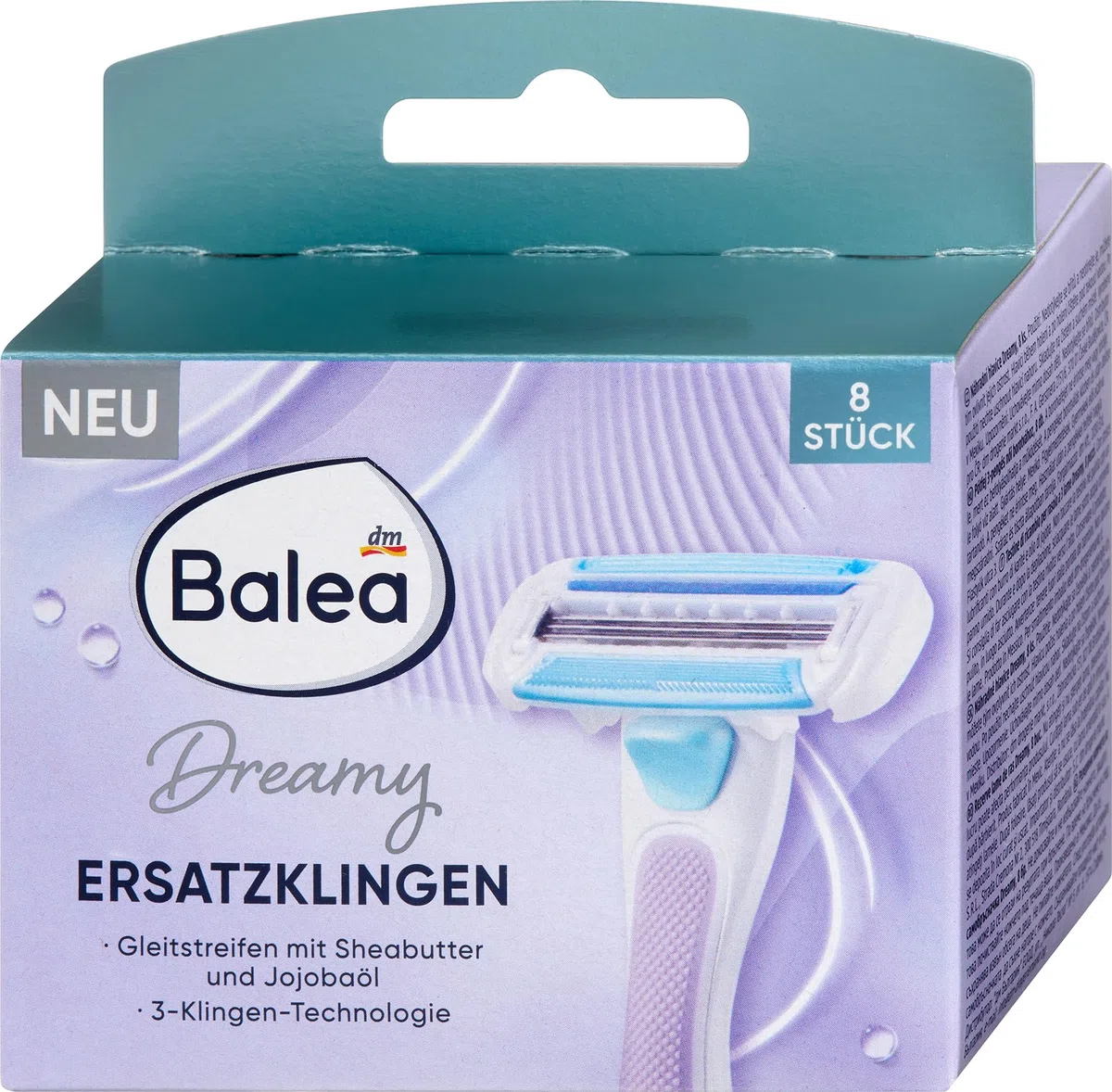 Balea Dreamy Rasierklingen, 3-Klingen Rasierer, 8 Ersatzklingen für Damen Rasierer