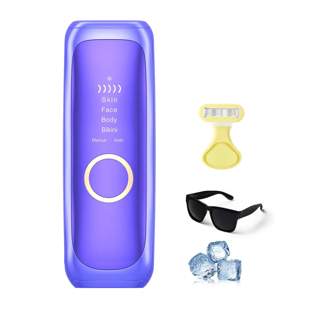 IPL Haarentfernung für Frauen & Männer – 3-in-1-Funktionen (HR/SC/RA) mit Saphir-Eis-Kühlsystem, schmerzfrei & dauerhafte Haarreduktion, Heimgerät für Körper, Gesicht, Beine, Arme, Bikinizone