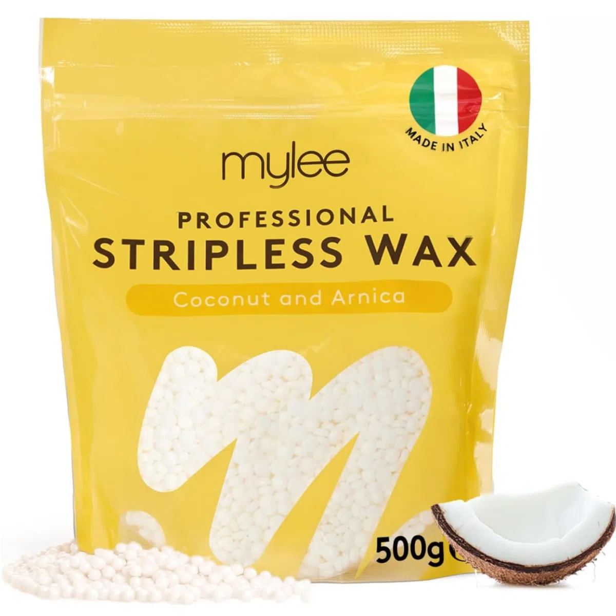 Mylee Professionelle Hartwachsperlen 500 g, Waxing Perlen, Streifenloses Enthaarungswachs, Filmwachs-Pellets ohne Vliesstreifen, Sanfte Haarentfernung für Körper, Gesicht & Bikinizone