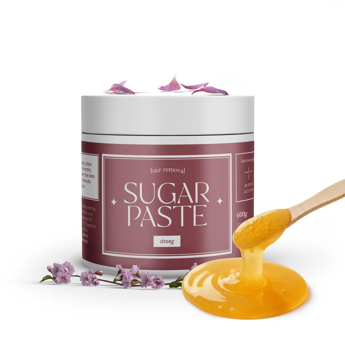Zuckerpaste Stark für Sugaring – Haarentfernung für glatte Haut – Für empfindliche Haut geeignet – Entfernt Haare ab 5 mm – 600 g